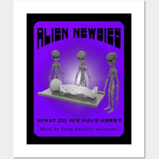 Alien Newbies - Purple and Black Posters and Art